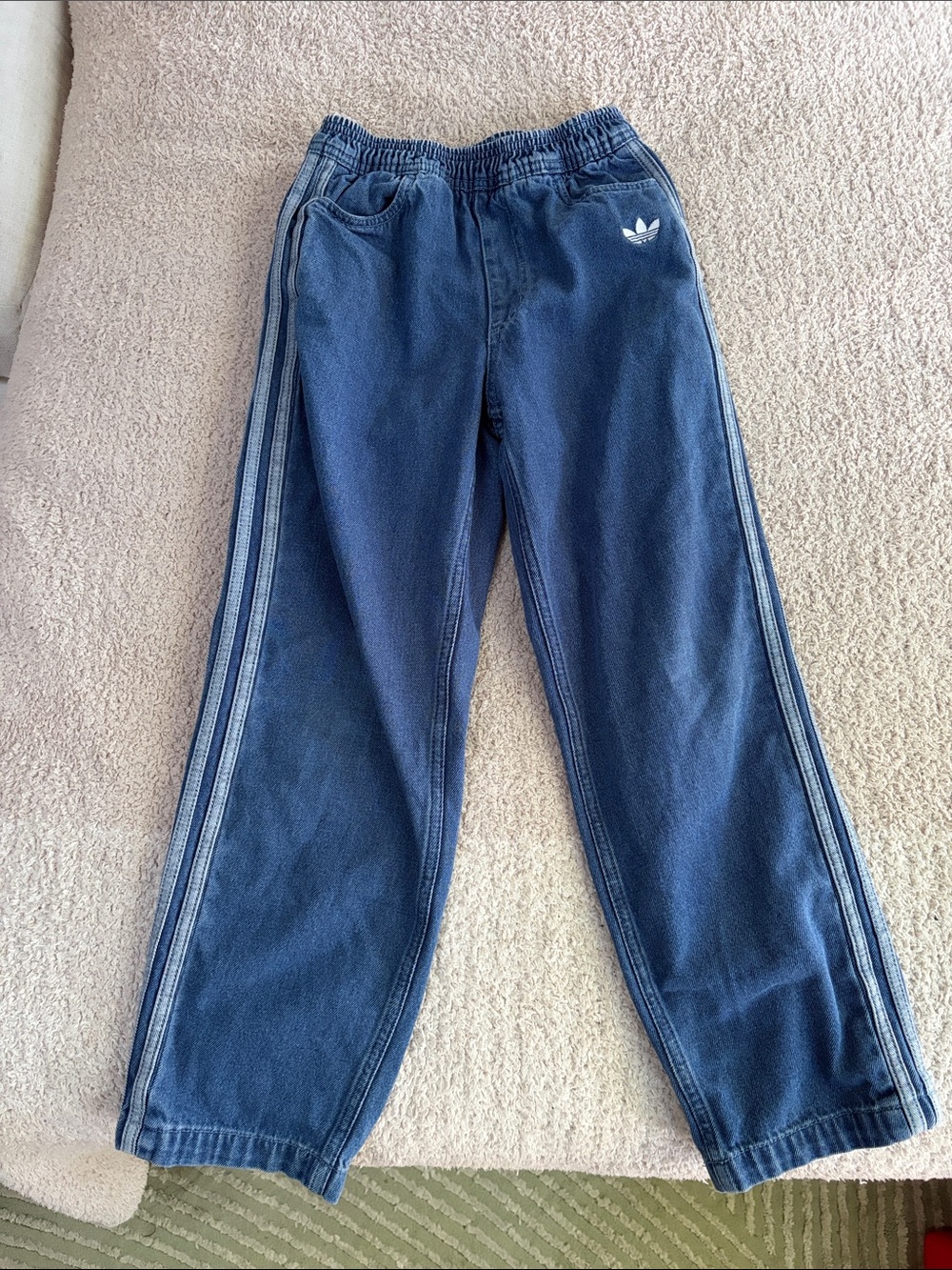 adidas Indigo Denim-Look Track Pants 9-10Y